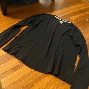 Rag & Bone Black Thermal Long Sleeve Tee